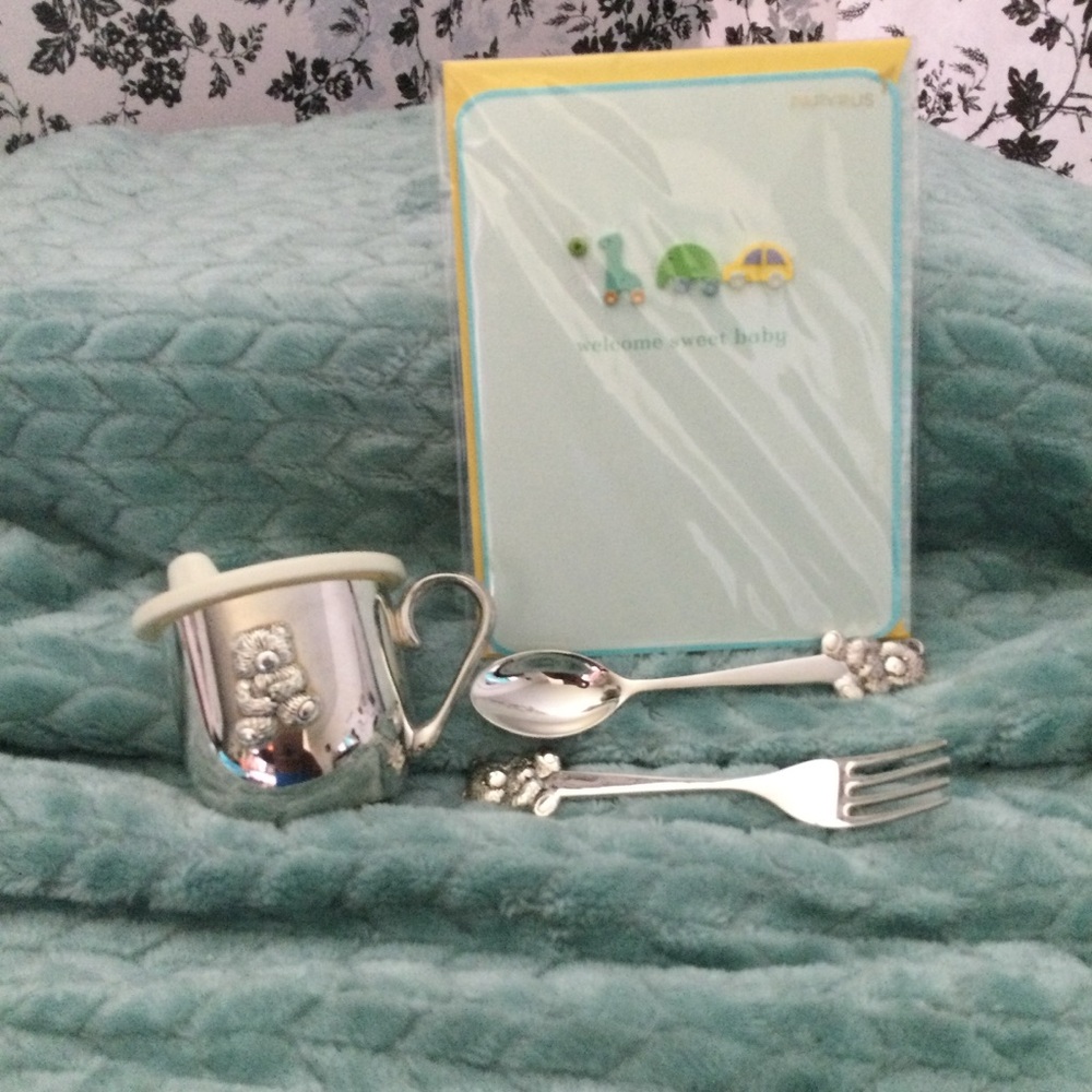 Silver Baby Cup and Utensil Set